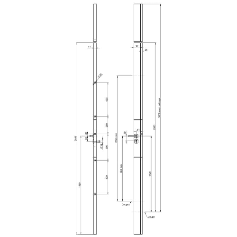Serrure en applique 4 pts A2P Protective cylindre hdi 65 x 35 mm 4 clés blanc 9016 main droite Vachette