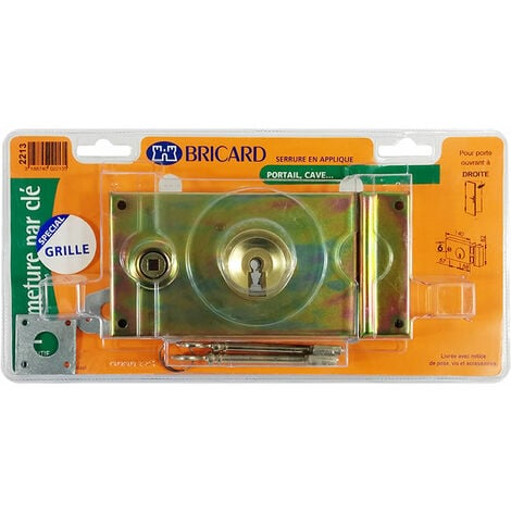 Serrure en applique horizontale de portail et grille Bricard Ouvrant Droit