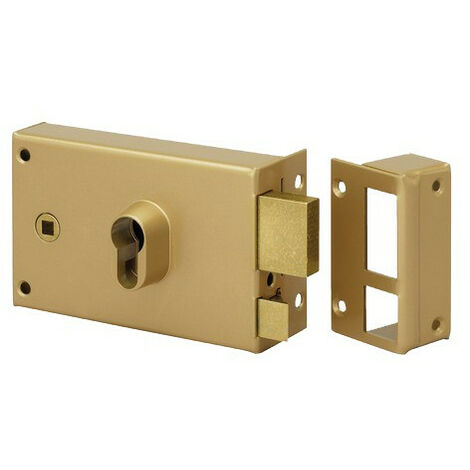 Serrure en applique horizontale fouillot série 9762LAP - METALUX Jaune/Doré   Droite  Horizontal                                                                 Tirant