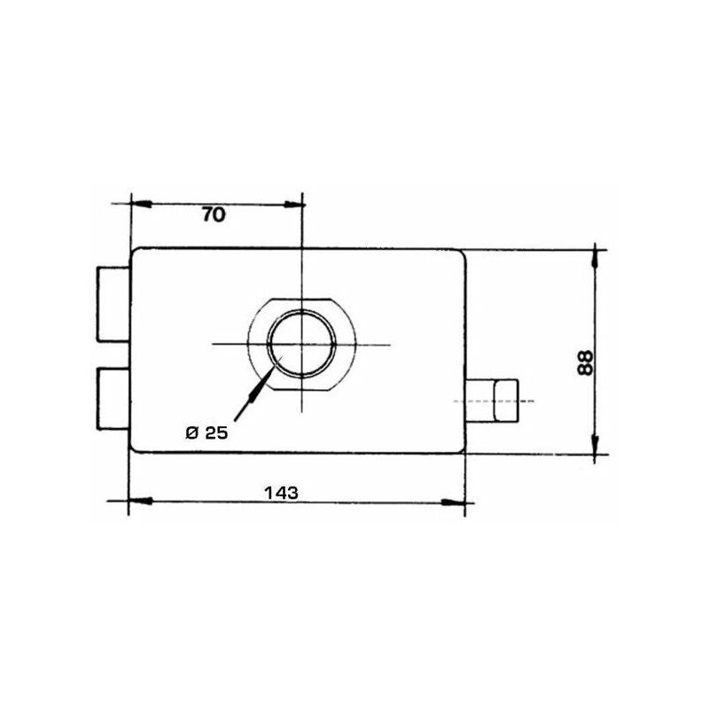 Serrure en applique monopoint horizontale a tirage droite marron