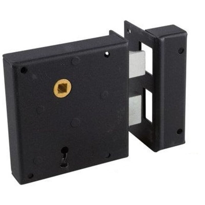 Serrure monopoint en applique alsace pour portail Noir 25 Droite 65 mm 59 mm a Fouillot Avec 112 mm 107 mm