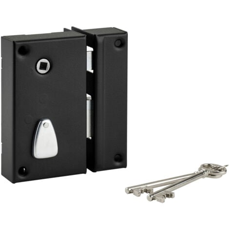 Serrure en applique verticale à clé, pêne dormant, droite, 70 x 110 mm, 2 clés - SERRUPRIX