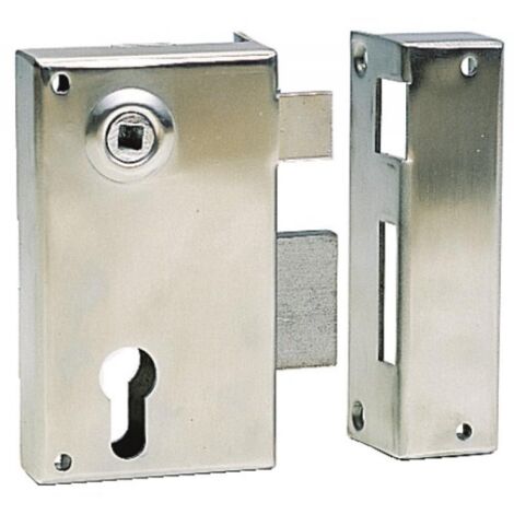 Serrure en applique verticale à fouillot inox - Pêne dormant et demi-tour - A cylindre européen - 729 main droite - DEVISMES