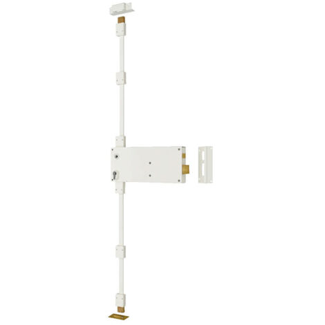 Serrure en applique verticale Gauche à fouillot blanc DOM axe 300mm 3 points accessibilité PMR