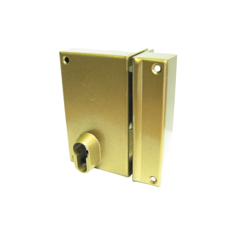Serrure en applique verticale pêne dormant série 9800 Jaune/Doré Droite Verticale