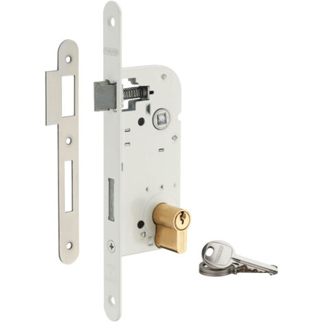 Thirard – Serrure encastrable 40mm avec cylindre profilé en laiton 30x30 – Coffre acier embouti – Inclus 3 clés – Mécanisme carré 7mm