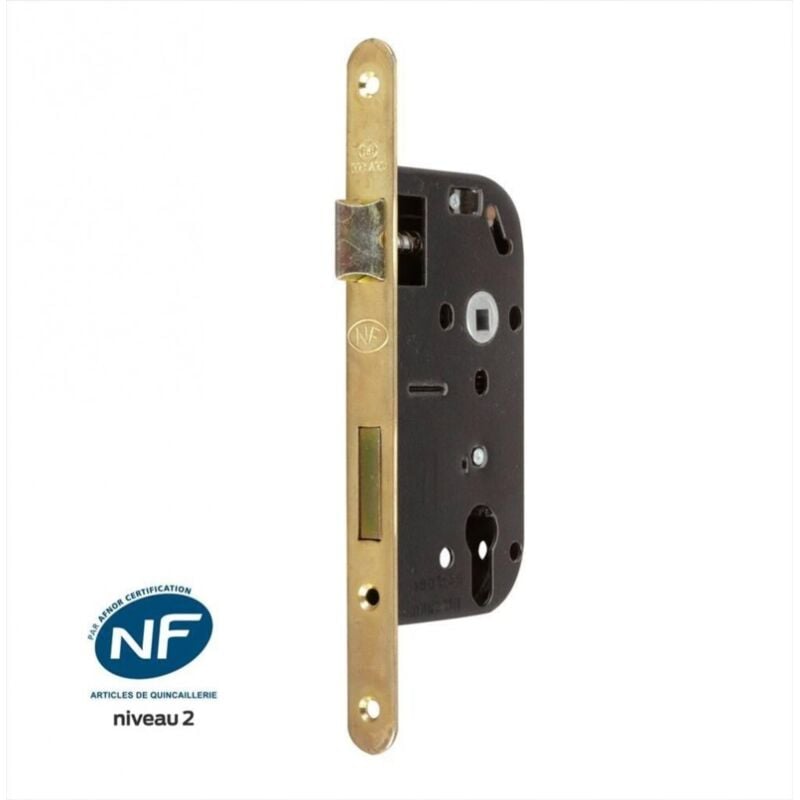 Serrure encastrée certifiée nf, pour cylindre, axe 50 mm - Bricard