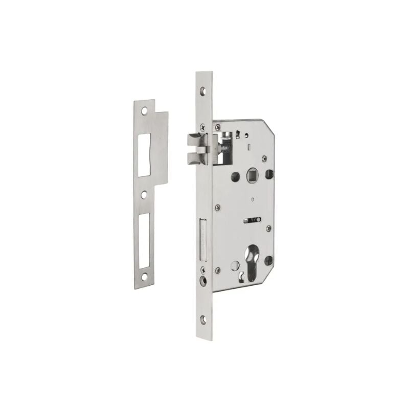 Serrure encast. Intelock trou cylindre pour poignées connectées, inox, axe50mm, entr'axes70mm, carré8