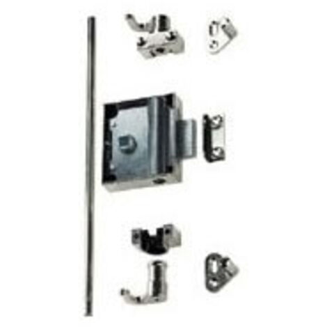 Serrure espagnolette 35 mm réversible décor nickelé – Pour porte épaisseur 16 à 26 – Avec fouillot carré de 7 – Junie