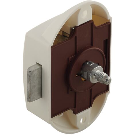 Serrure espagnolette à poussoir grand modèle axe 25mm en plastique idéal bateaux caravanes vans Verrou Fermeture Sécurité Bouton Push-lock, blanc