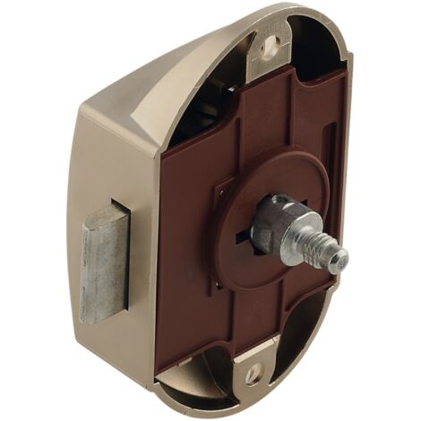 Serrure espagnolette à poussoir grand modèle axe 25mm en plastique idéal bateaux caravanes vans Verrou Fermeture Sécurité Bouton Push-lock, nickelé mat