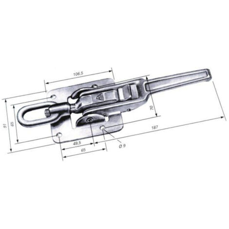 Serrure excentrique taille 1 avec anneau de traction et plaque à visser