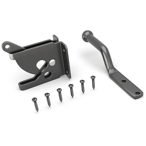 Serrure extérieure monobloc noire pour portail, avec mécanisme de verrouillage automatique et pêne en acier au carbone.