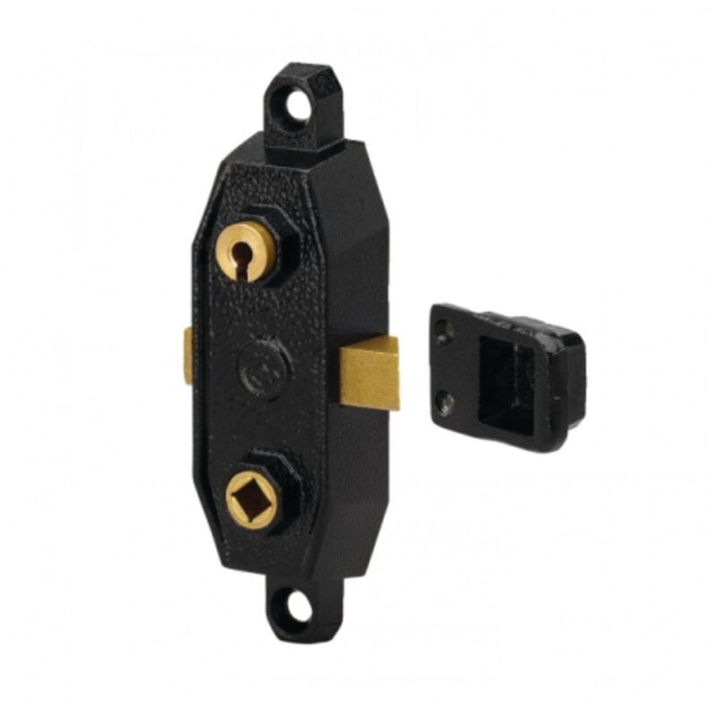 Serrure monopoint en applique gollot 7560 gauche clé à gorge finition noir Metalux F675602000