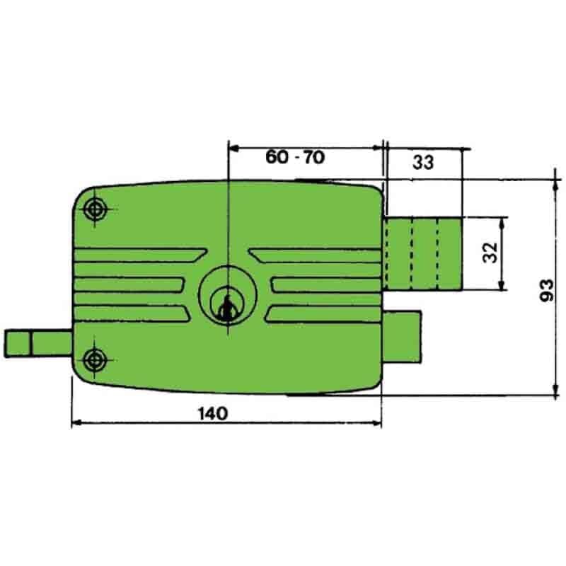 Serrure horizontale à tirage série ps gauche