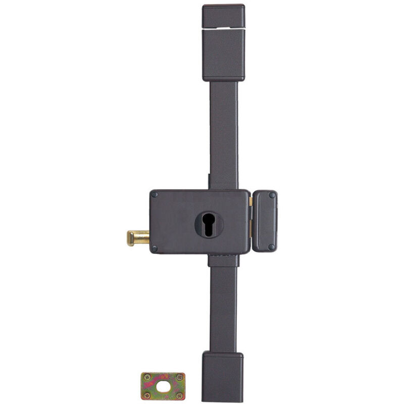 Boitier de serrure en applique Horga à tirage pour porte d'entrée, gauche, 3 pts, axe 70mm, marron