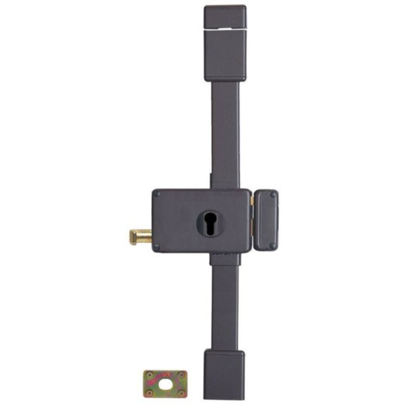 Boitier de serrure en applique Horga à tirage pour porte d'entrée, gauche, 3 pts, axe 70mm, blanc