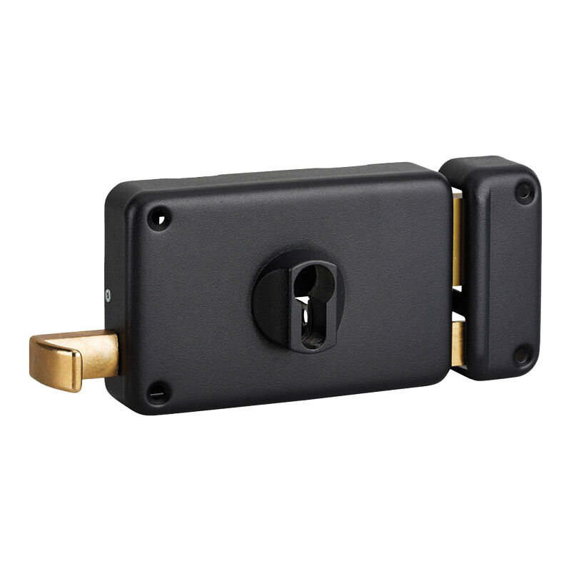 Serrure horizontale à tirage - Axe : 70 mm - Décor : Noir granité - Pose : En applique - Pour porte d'épaisseur : 45 mm - Sens : Droite Thirard