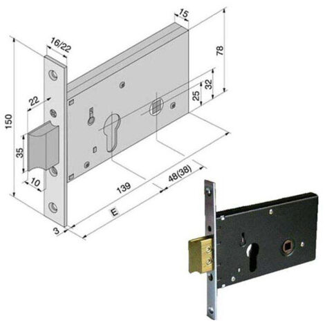 Serrure Inf.All F22 121.50.02.0 Welka
