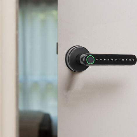 Serrure Intelligente avec Contrôle APP Tuya - Zingué Antidérapant 963g 4 AAA - Installation Simple 10 Min pour Maison/Hôtel