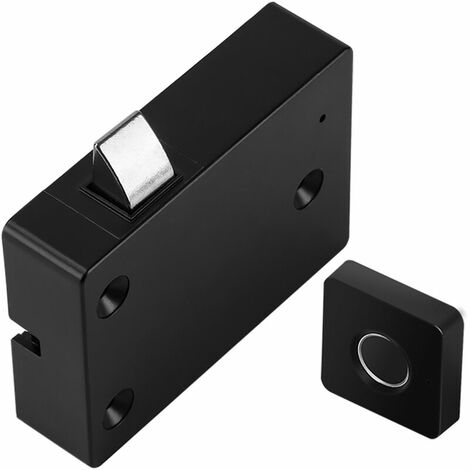 Serrure intelligente de tiroir d'empreinte digitale de bureau classeur de bureau serrure de tiroir de bureau noir T4