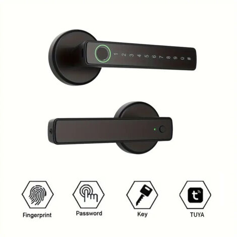 Serrure intelligente pour porte, verrou à empreinte digitale pour maison, système de sécurité connecté avec fonction graffiti, cadenas électronique à code pour bureau.