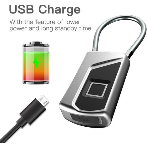 Serrure intelligente serrure d'empreintes digitales sac à dos maison casier antivol étanche Ultra longue veille cadenas d'empreintes digitales sans clé
