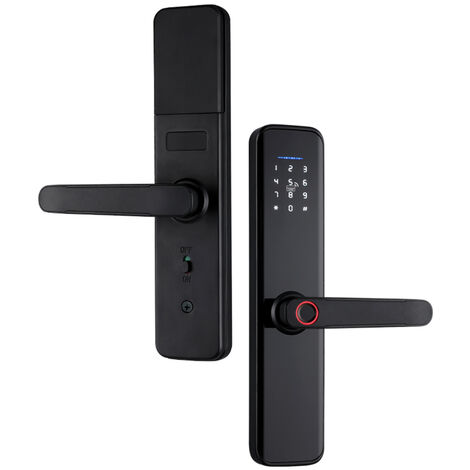 Serrure de porte intelligente, serrure à empreinte digitale, serrure à clavier, serrure électronique à empreinte digitale avec poignée, compatible avec l'application Graffiti (avec corps 5050, pour po