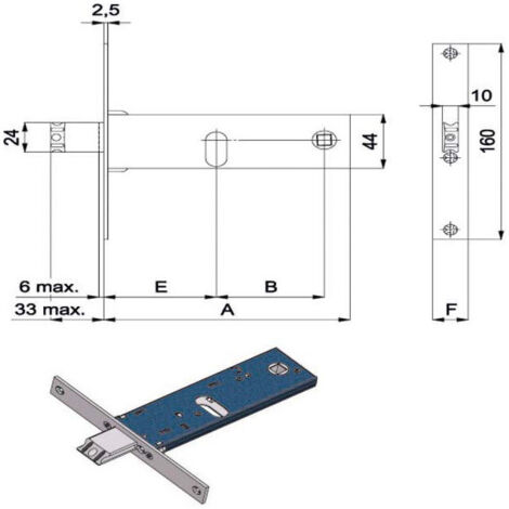Serrure intérieure pour bande All 22 E60 390 Omec