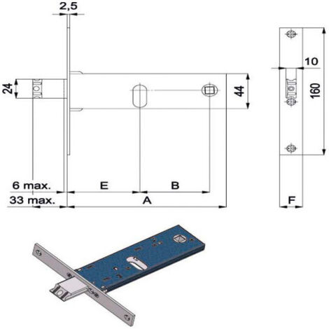 Serrure intérieure pour bande E70 790 Omec