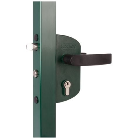 Serrure LAKZ de porte à grilles pour tube carré de 40 mm en aluminium - Locinox -
