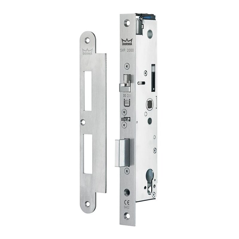 Serrure à larder type svp 5000 éjection automatique de pêne axe à 35 entraxe 92 réversible Dormakaba