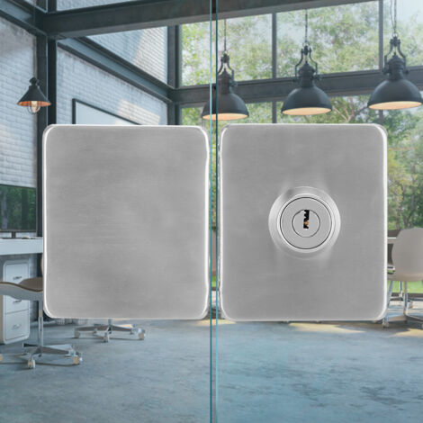 Serrure magnétique pour porte vitrée sans perçage, acier inoxydable, design épuré pour intérieur bureau ou domicile