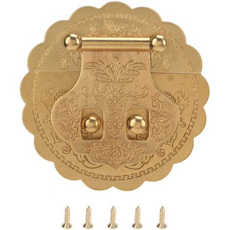 Serrure métallique vintage 8cm à loquet en laiton, résistante à la rouille pour coffre en bois et armoire