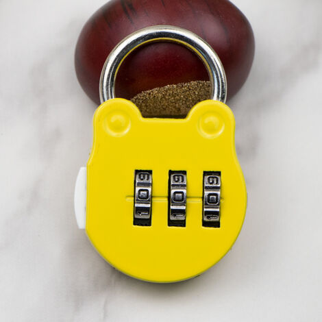 Serrure mini serrure à combinaison cadenas petit cadenas armoire petit sac à dos valise gymnase casier tiroir maison(jaune)