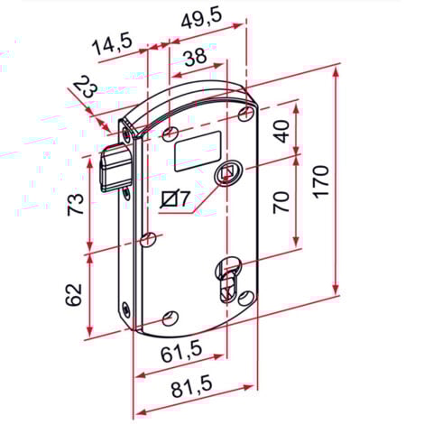 Serrure MODULOX à pêne réglable sans butée noir - TIRARD - GB592001