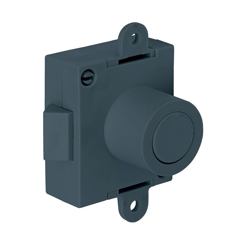 Serrure monopoint avec pêne demi-tour Push Lock - spéciale salle de bain - axe 25 mm - réversible - anthracite Junie