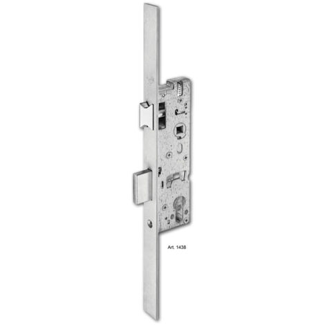 Serrure monopoint NUM1438PZ axe 40mm têtière inox - WILKA - 1438PZ-40