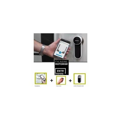 Serrure motorisée ENTR + clavier à codes , piloter votre porte d'entrée via votre Smartphone! FICHET - 98550010.