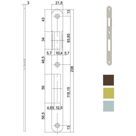 Serrure multipoint agb modèle 8012947830352 bronze 22 mm