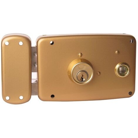 Serrure multipoint en applique à fouillot 9mm – Tirant gauche – 3 clés fournies – Entraxe 60mm – Axe 50mm – Pêne demi-tour – Ucem - 4125SF