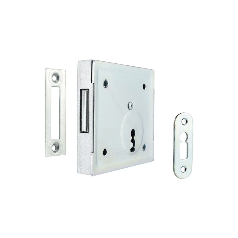 Serrure à pêne dormant 150 din l/r bb avec gâche plate, mandrin de 60 mm - 150B - Bever