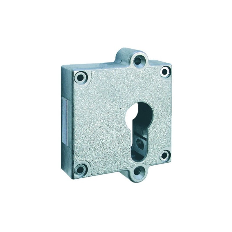 Serrure pêne dormant en applique pour cylindre européen Argent 40 Nickelé a visser