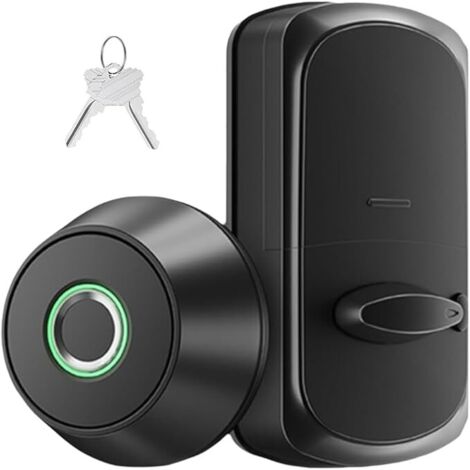 Serrure Porte Intelligente Pêne Dormant avec Reconnaissance Empreintes Comptage Applications et Verrouillage Auto