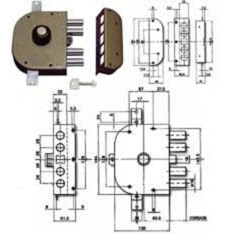 SERRURE POUR BOIS À APPLIQUER 3250P CR