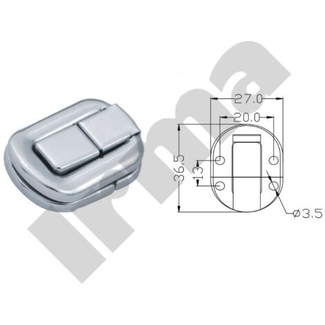 Serrure pour boîtes 406 chromée L-37x27mm