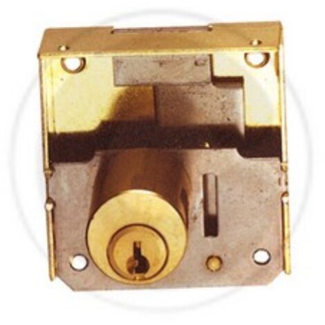 serrure pour meuble A  appliquer cylindre en laiton avec entrA e de 35 mm