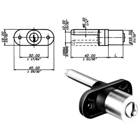 Serrure pour meubles, pivot horizontal 2133 Meroni