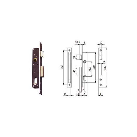 Serrure pour montant All 16 E15 350 Omec