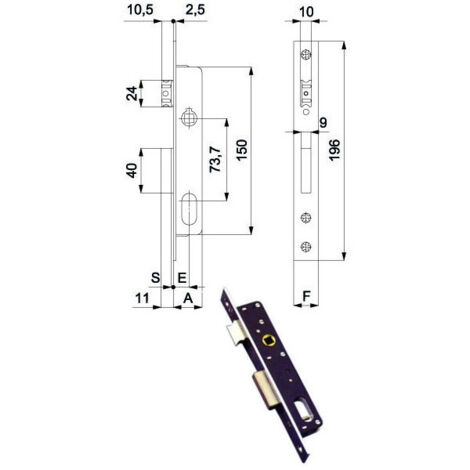 Serrure pour montants All 16 E20 330 Omec